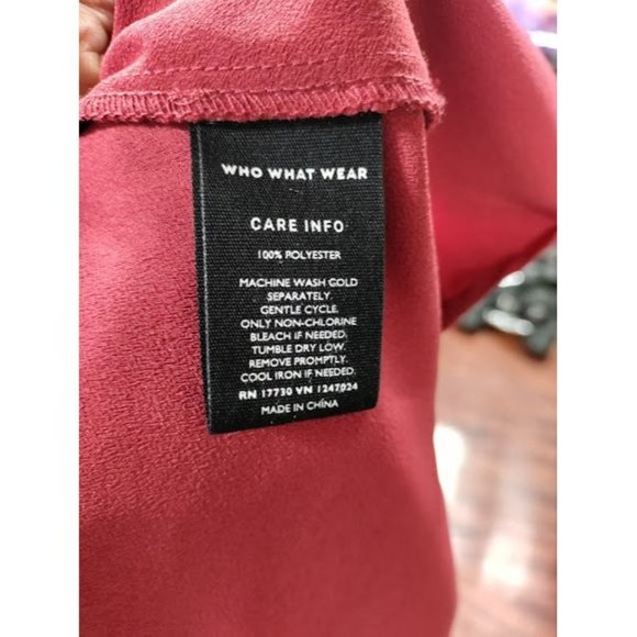 Who What Wear Mock Neck Button Up A-Line Pirate Mini Dress Red Women's Size S - Picture 11 of 12